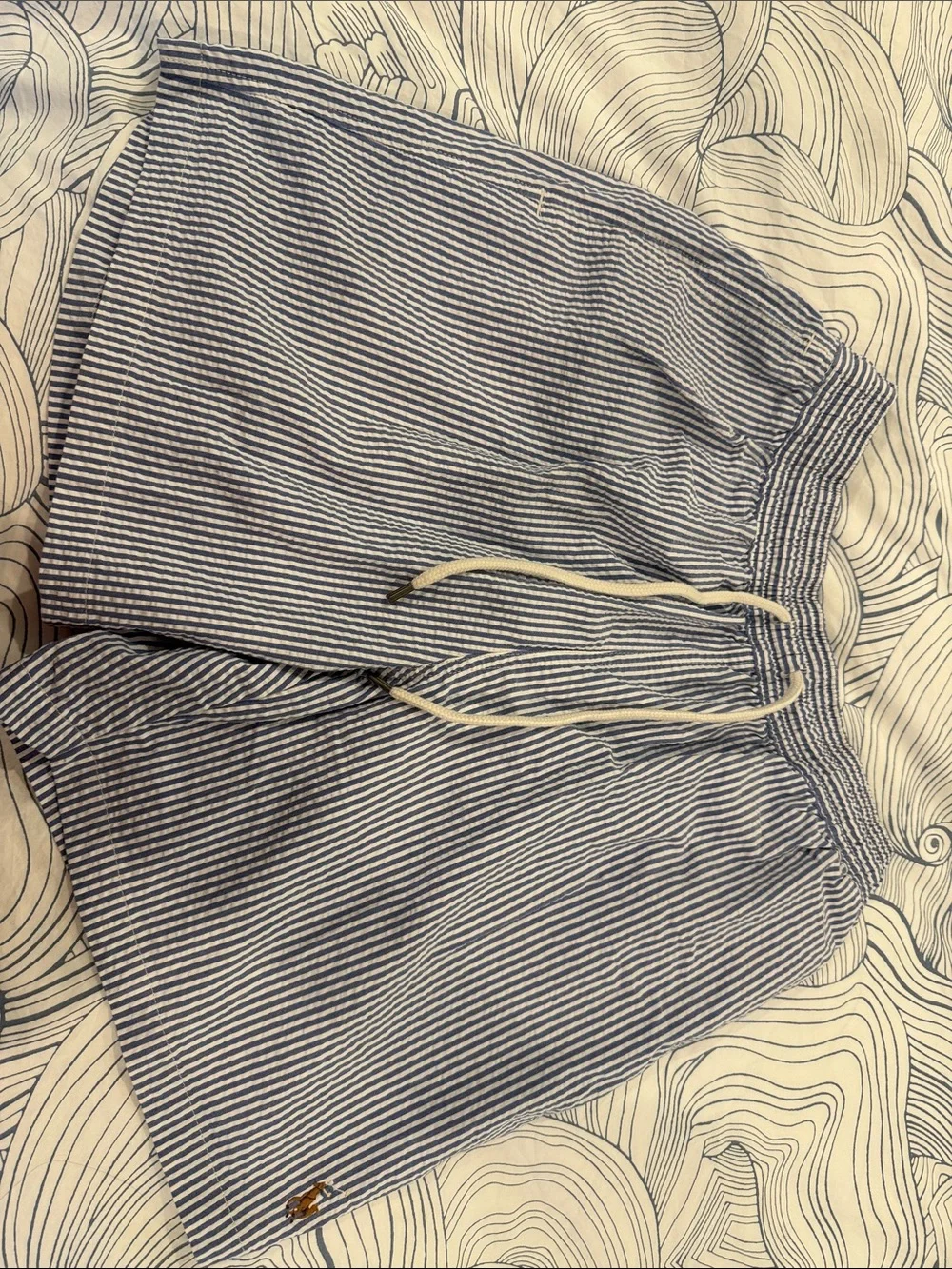 Polo by Ralph Lauren Navy and White Striped Men’s Swim Trunks